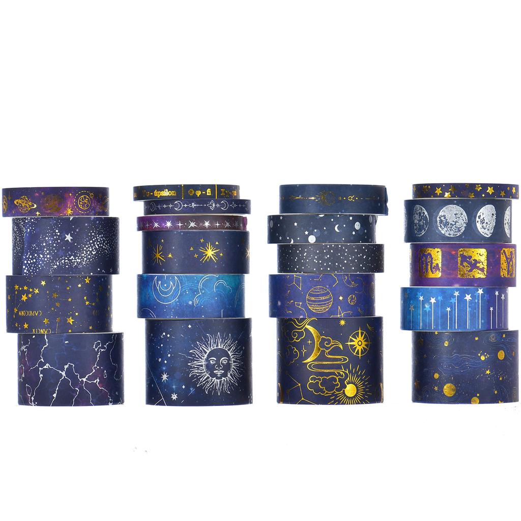 Songdao 20 Rolls Starry Sky Masking Tape Milky Way Washi for DIY Crafts Set, Tape, Women's Style, Packaging,