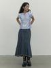 Kirsh Hotfix Trumpet Denim Skirt [Blue]