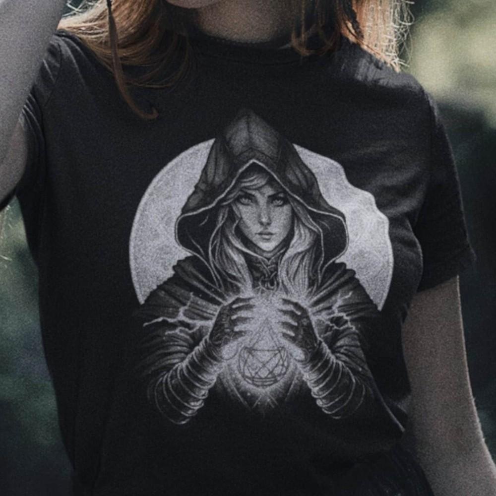 Dungeons and Dragons Elven Mage Design T-Shirt – Fantasy Graphic Tee for Fans Unisex T-Shirt L