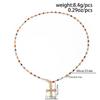Y2K Fashion Boho Geometric Colored Crystal Chain Necklace For Women Female Vintage Gold Color Metal Cross Pendant Zircon Gift