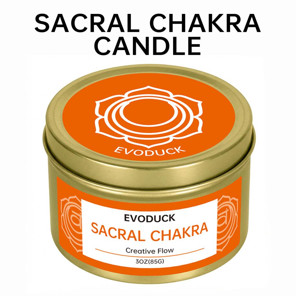 EVODUCK Sacral Chakra Scented Candles Sweet Orange scent-3oz.Suitable as a gift for boyfriends/girlfriends or for home parties