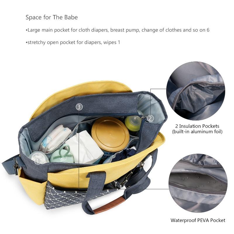 New Handbag/Shoulder Diaper Bag with Pacifier Pouch for Maternity and Baby Travel & Outdoor Use