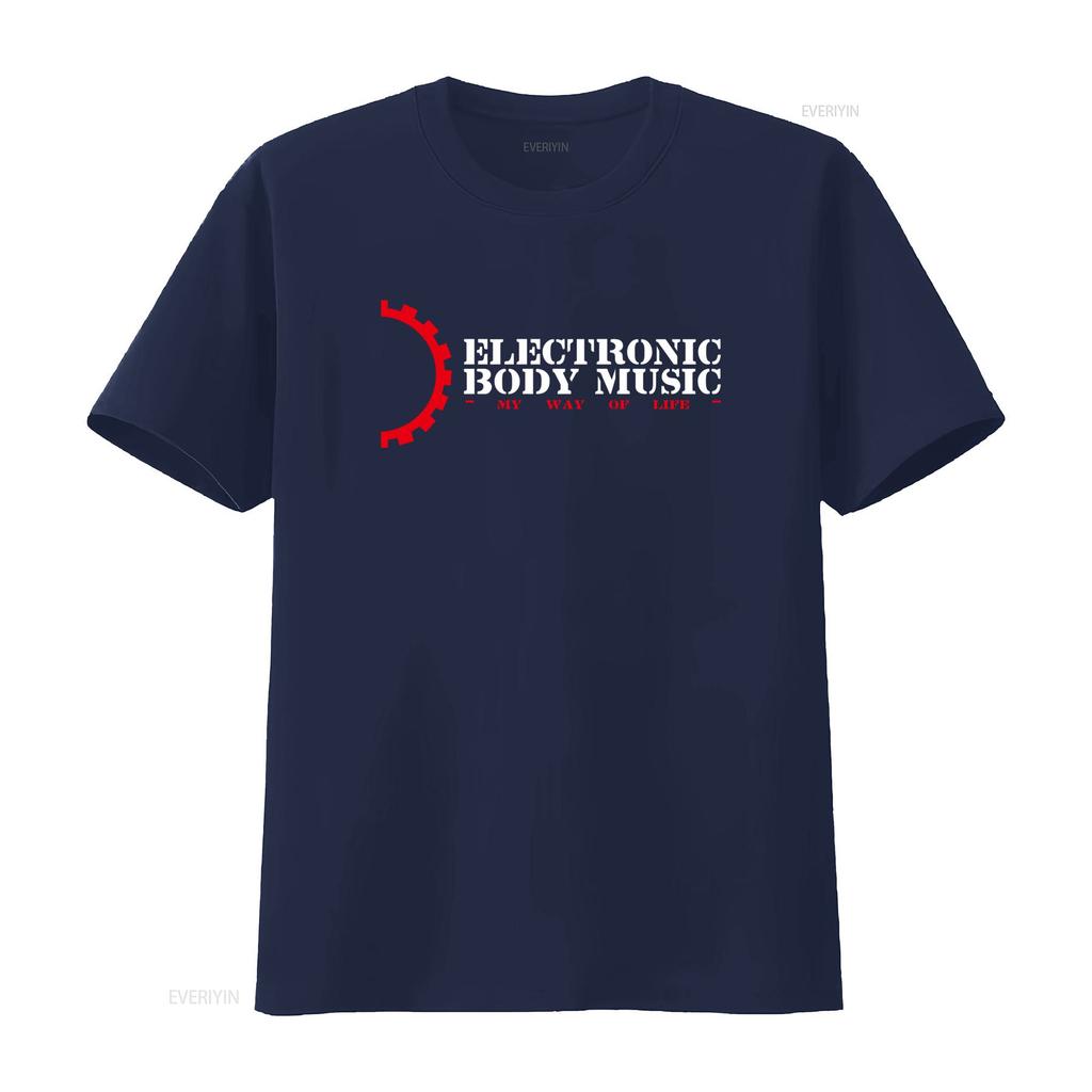 Electronic Body Music T Shirt My Way Of Life Print Ebm Industrial Darkwave Techno Style Vintage Washed Stylish Comfortable