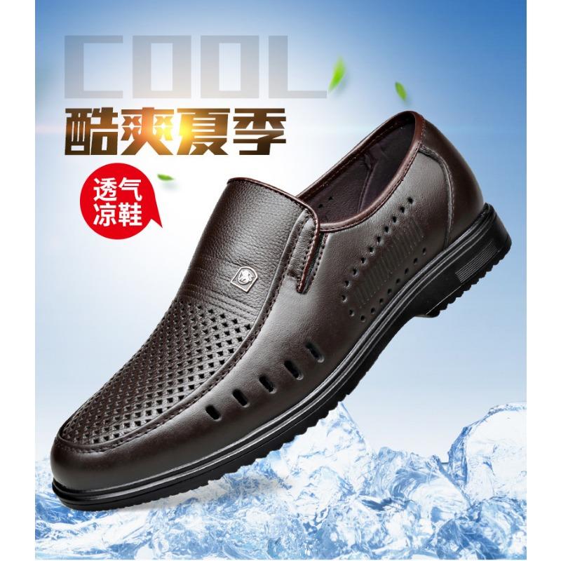 2024 Men Summer Loafers Genuine Leather Soft Man Casual Slip-on Cutout Footwear Tenis Masculino Shoes for Men Non-slip Sandalias