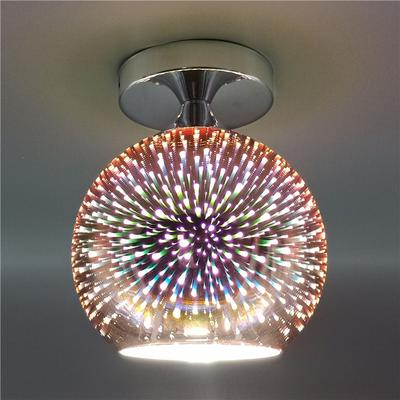 3D Fireworks Ceiling Lights Galvanized Stained Glass Living Room Bedroom Kitchen Aisle Entrance Lamps