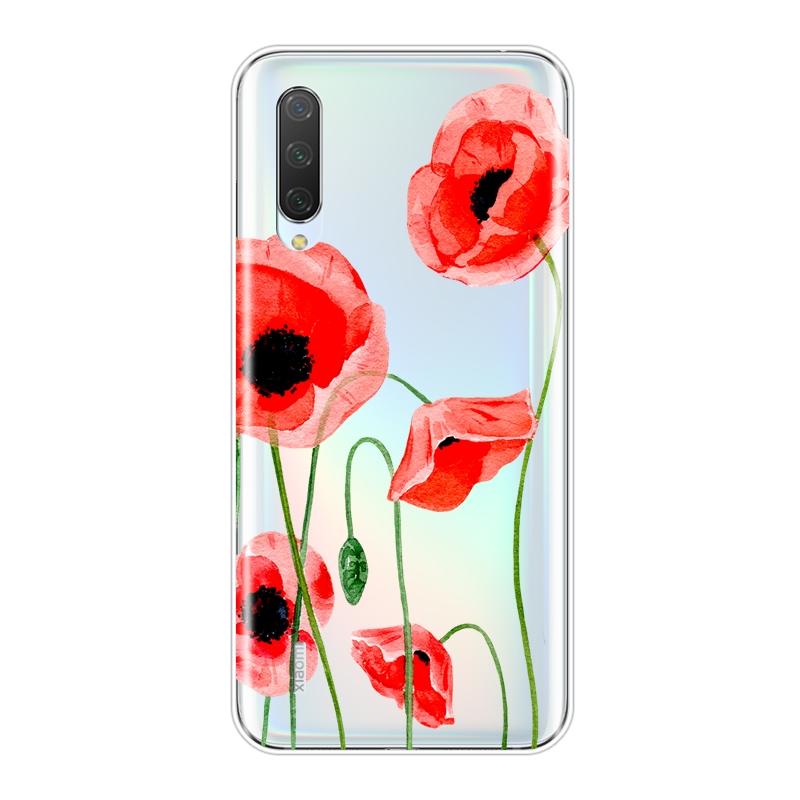 Rose Flower Pink Red Floral Aesthetic Leaf Back Cover For Xiaomi Mi 8 9T PRO Soft Silicone Phone Case For Xiaomi Mi A3 9 SE Case