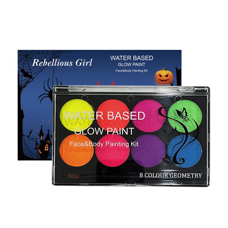 

8-Color Fluorescent Water-Soluble Body and Face Paints for Opera, Makeup, and Fan Art