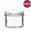 Jam jar with colored lid, 6 pcs, 235 ml