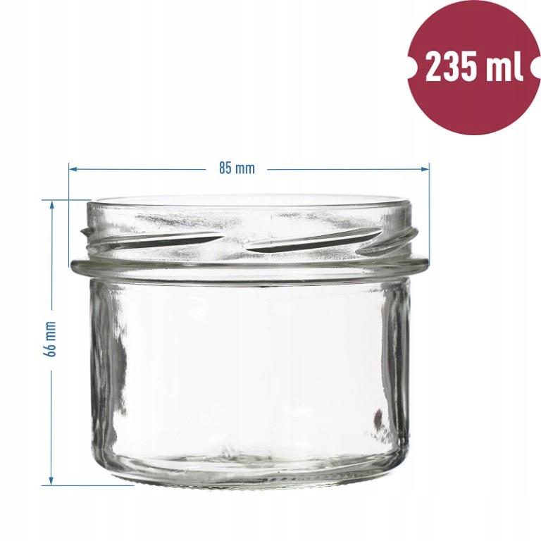 Jam jar with colored lid, 6 pcs, 235 ml
