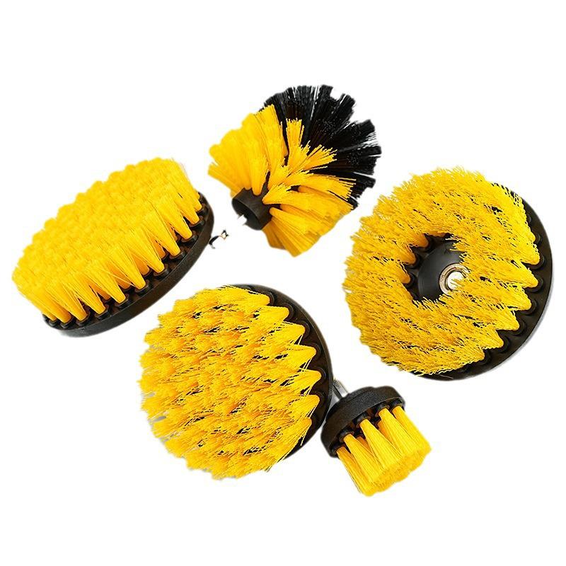 5-Piece Electric Drill Brush Set for Cleaning: Brush Heads, Bristle Brush, Car Wheel Brush