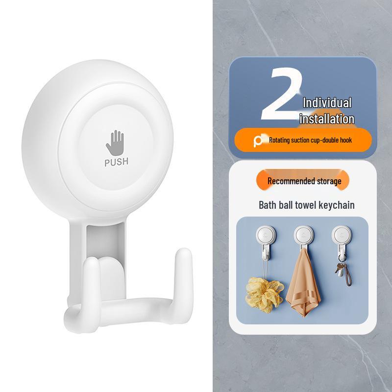 Rotating No-Trace Vacuum Suction Cup Hook for Kitchen, Bathroom, and Glass Walls