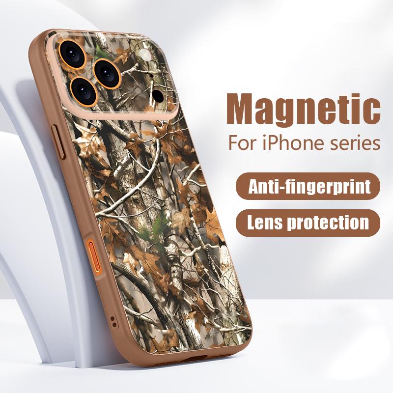 Tree Flowers Pattern Case For iPhone 17 Pro Max Funda iPhone 16 15 14 13 Pro Max Magnetic For Magsafe Hybrid Slim Matte Cover