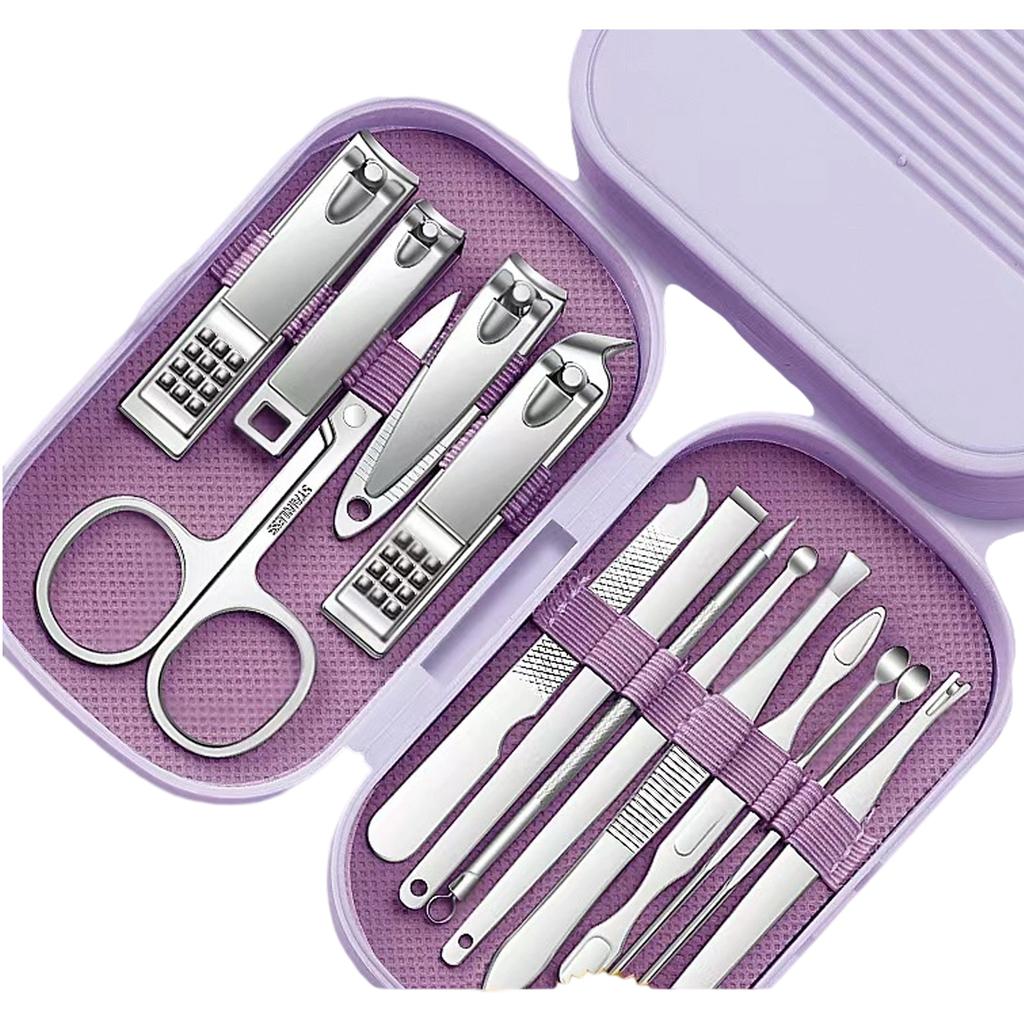 Complete Nail Care Kit Stainless Steel Nail Clippers Manicure Tools With Storage Case For Home Travel Family Use