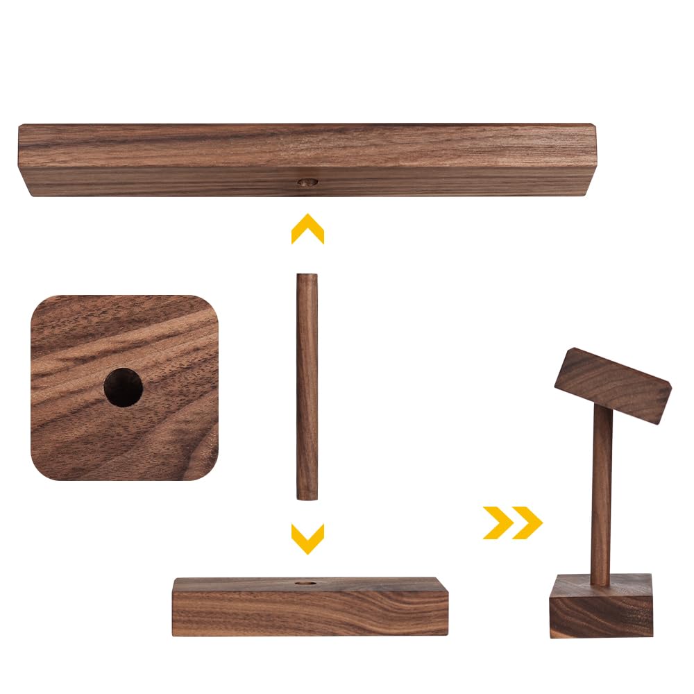 Baskiss Luxury Wooden Watch Stand, Watch Display and Storage for 2-4 Watches, Walnut