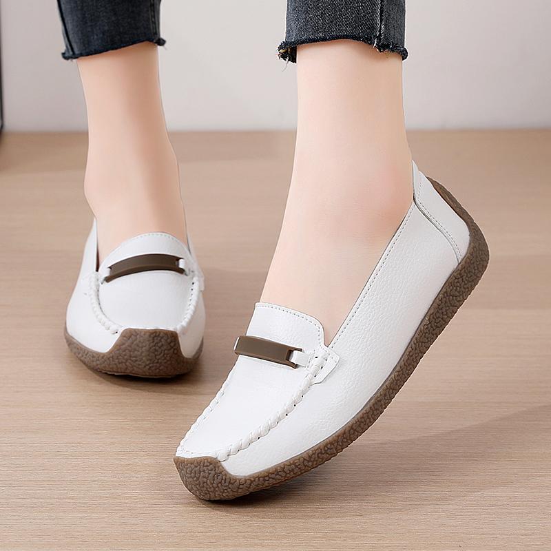 Fashion New plus size women's 100% cowhide leather shoes Soft soles comfortable women's shoes comfortable sneakers