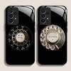 Funny Retro Rotary Dial Pattern Tempered Glass Phone Case for Samsung Galaxy S25 Ultra S24 S23 Plus S22 S21 S20 FE 5G Back Cover