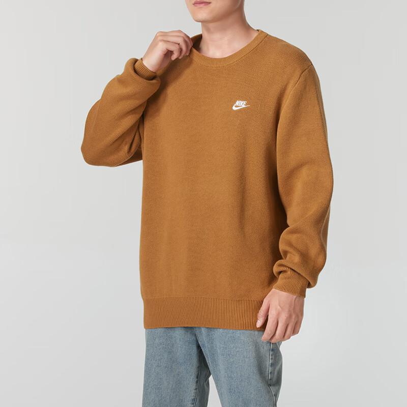 Nike Comfortable Breathable Casual Crew Neck Pullover Long Sleeve Sweatshirt Men Sweatshirt Brown FQ2913-224