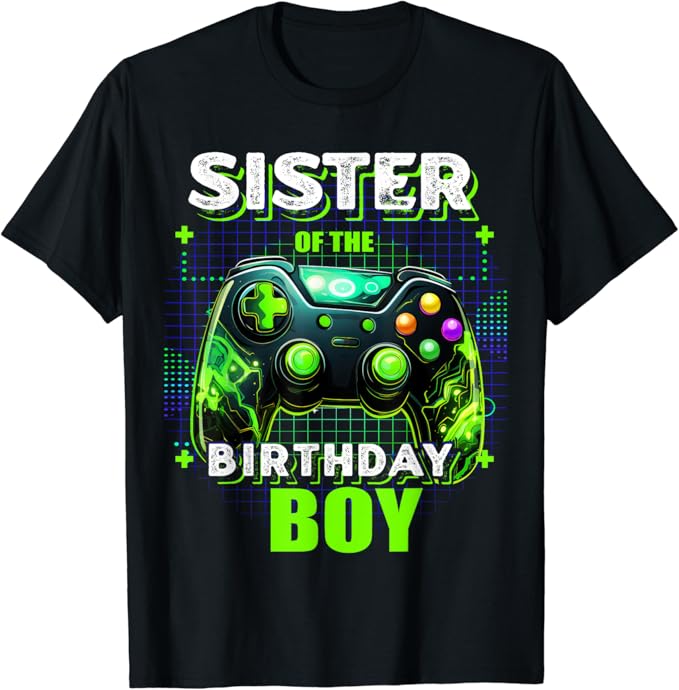 Cousin,Brother,Sister of The Birthday Boy Matching Video Game Birthday T-Shirt Humor Funny Gamer Graphic Tee Sons Daughters Gift