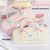 Large Capacity Korean Stationery Bag Cartoon Cat Cat Pen Storage Bag Handheld Pencil Bag  Kids Girl