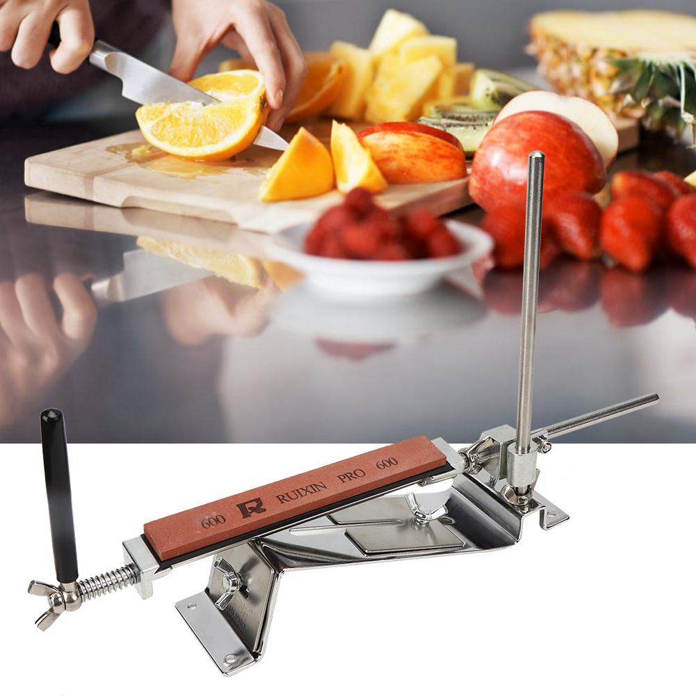 Knife Sharpener Fixed Angle Sharpener with 4 Sharpening Stones Flexible Tool for Kitchen