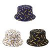 Cappello da Pescatore Double Face con Stampa di Banane e Ampia Falda per Streetwear e Protezione Solare