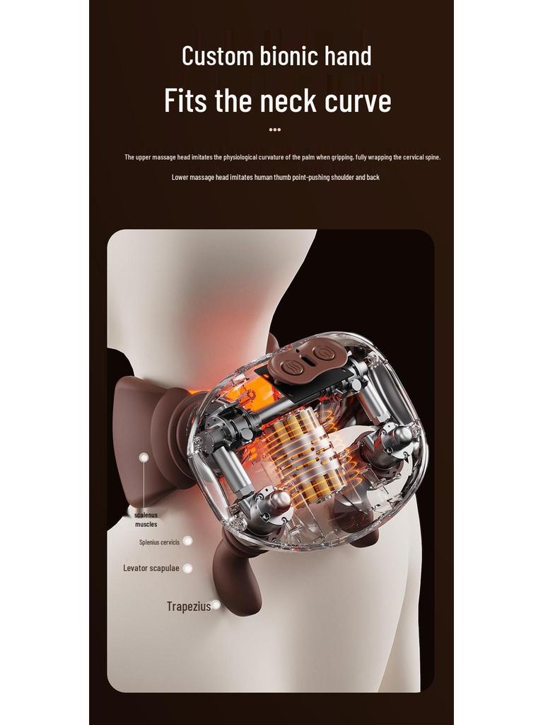 Portable Shoulder and Neck Massager with Heat and Human Hand Imitation Kneading