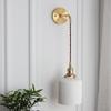 Nordic Inspired Japanese Brass & Pleated Ceramic Pendant Lamp for Restaurant, Bedroom or Dining Table