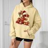 Women's Casual Comfortable Long-Sleeved Christmas Letter-Printed Warm Hooded Crew-Neck Sweatshirt