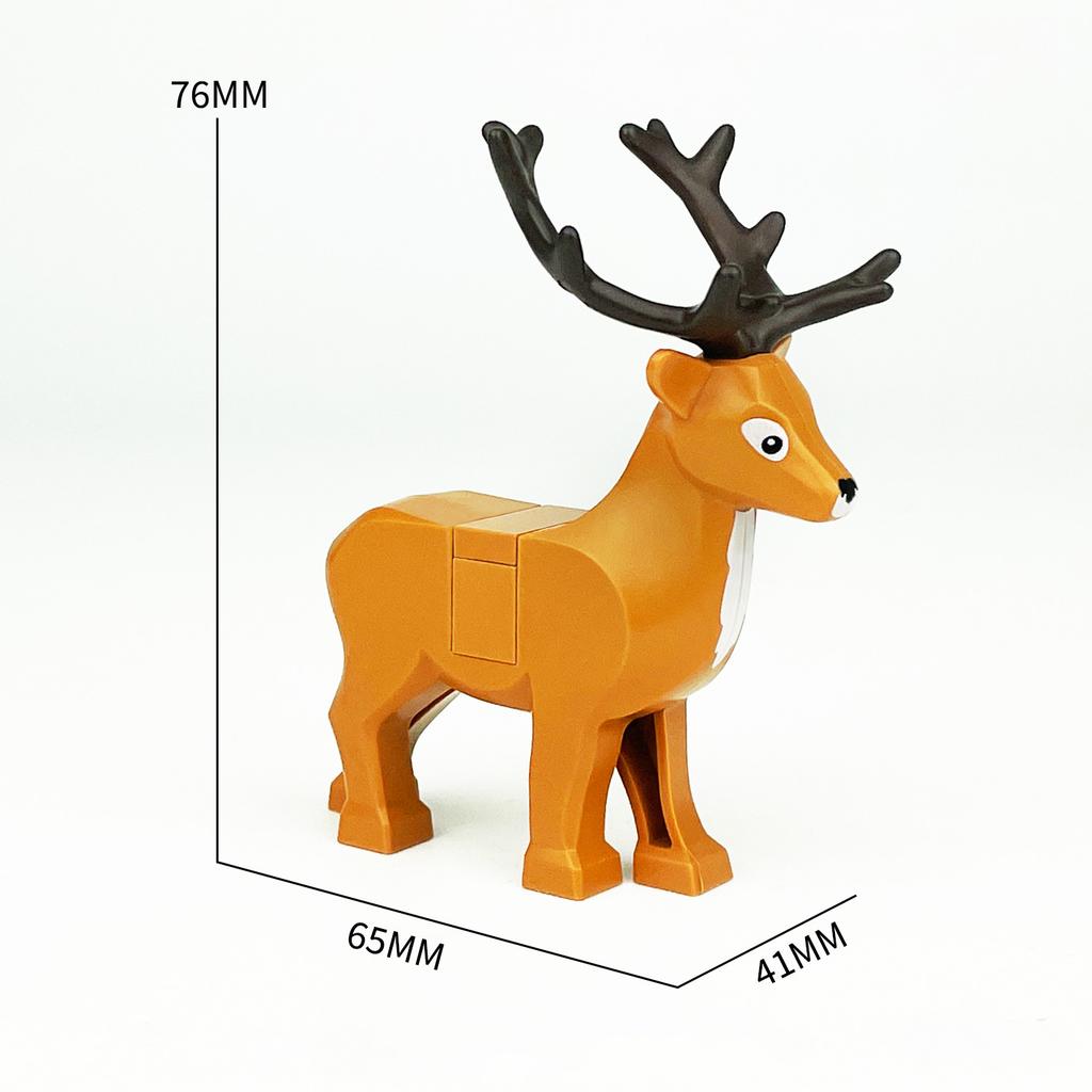 Zoo Animals Building Blocks Set: Elephant, Camel, Deer, Giraffe, Gorilla, Horse, Tiger - Mini Action Figure Bricks Toy