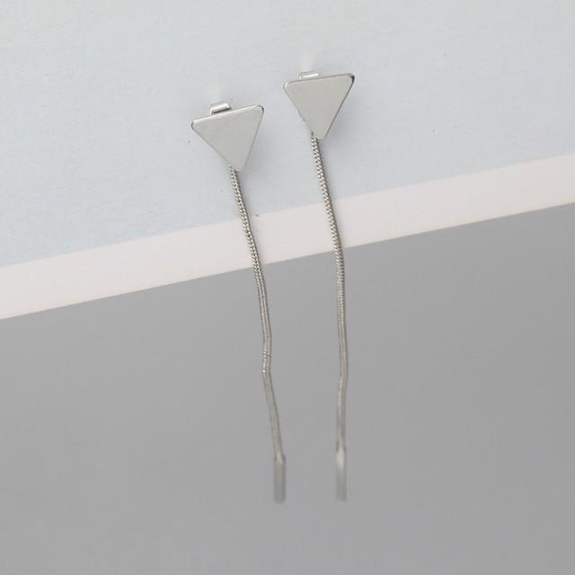 New Geometric Triangle Long Tassel Bar Drop Earrings For Women Minimalist Personality Ear Line Dangle Long Earrings Oorbellen