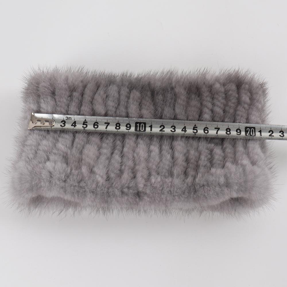 Hot Sale Women Winter Real Mink Fur Scarves Headbands Good Elastic Knitted Natural Mink Fur Scarf Lady Thick Warm Fur Muffler