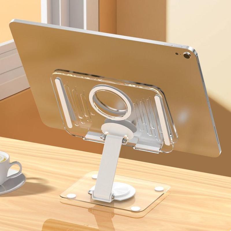 Rotatable Foldable Acrylic Phone Stand For Desk Tablet Holder Compatible With Smartphone