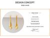 18k Gold Electroplated Geometric Water Drop Earrings - European & American Fashion