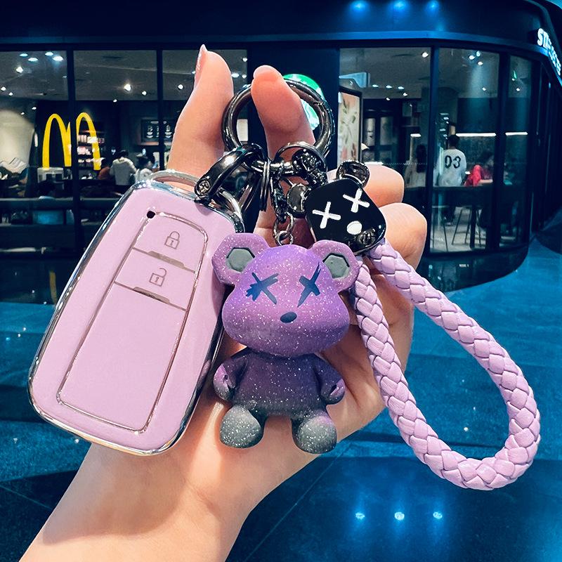 Luxury 2-Button Dual-Engine Protective Key Shell for Toyota Highlander