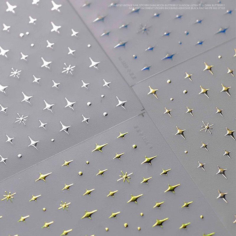New 3d Star Nail Sticker Metal Mini Star Nail Ribbon Sticker High Quality Exquisite Nail Stickers Self-adhesive ZJT16