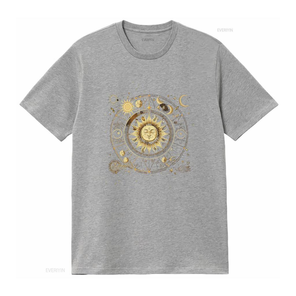 Boho Moon Phases Celestial Sun Stars T Shirt Bohemian Phase Mystical Vintage Washed Designer Clothes Unisex Versatile Stylish
