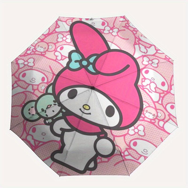 1pc My Melody Automatic Opening and Closing Umbrella - Lightweight 3-Fold Design, Suitable for Fans, Travel, Daily Use, Interesting Shape, Considerabl