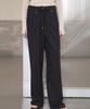 Ssikeoseun Drawstring Stretch Wide Pants_Black