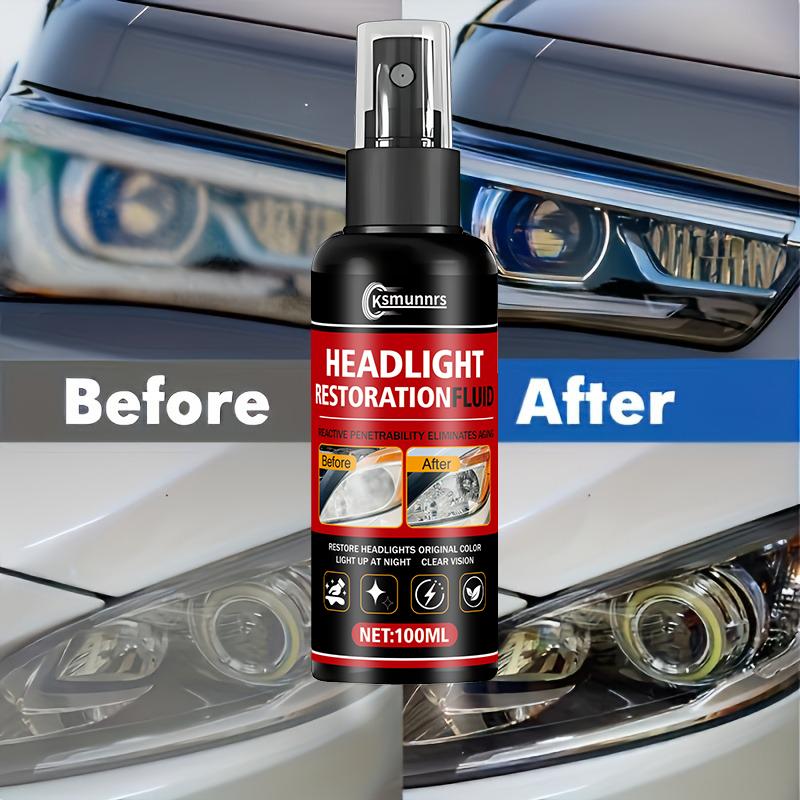 100Ml Portable Car Headlight Restoration Spray, a Spray-On Solution for Scratches And Oxidation on Light Covers, Effectively Cle