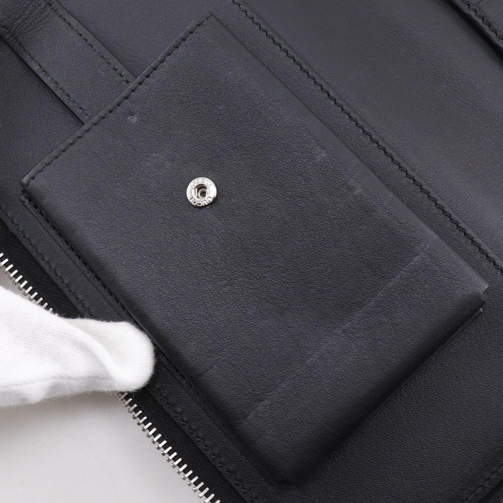 Gucci Travel Document Case Purse 449246 Micro Outlet Black Sima Leather Mens Used