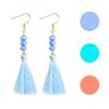 Bohemian Acrylic Bead Women Girls Tassel Hook Earrings Long Dangle Party Jewelry