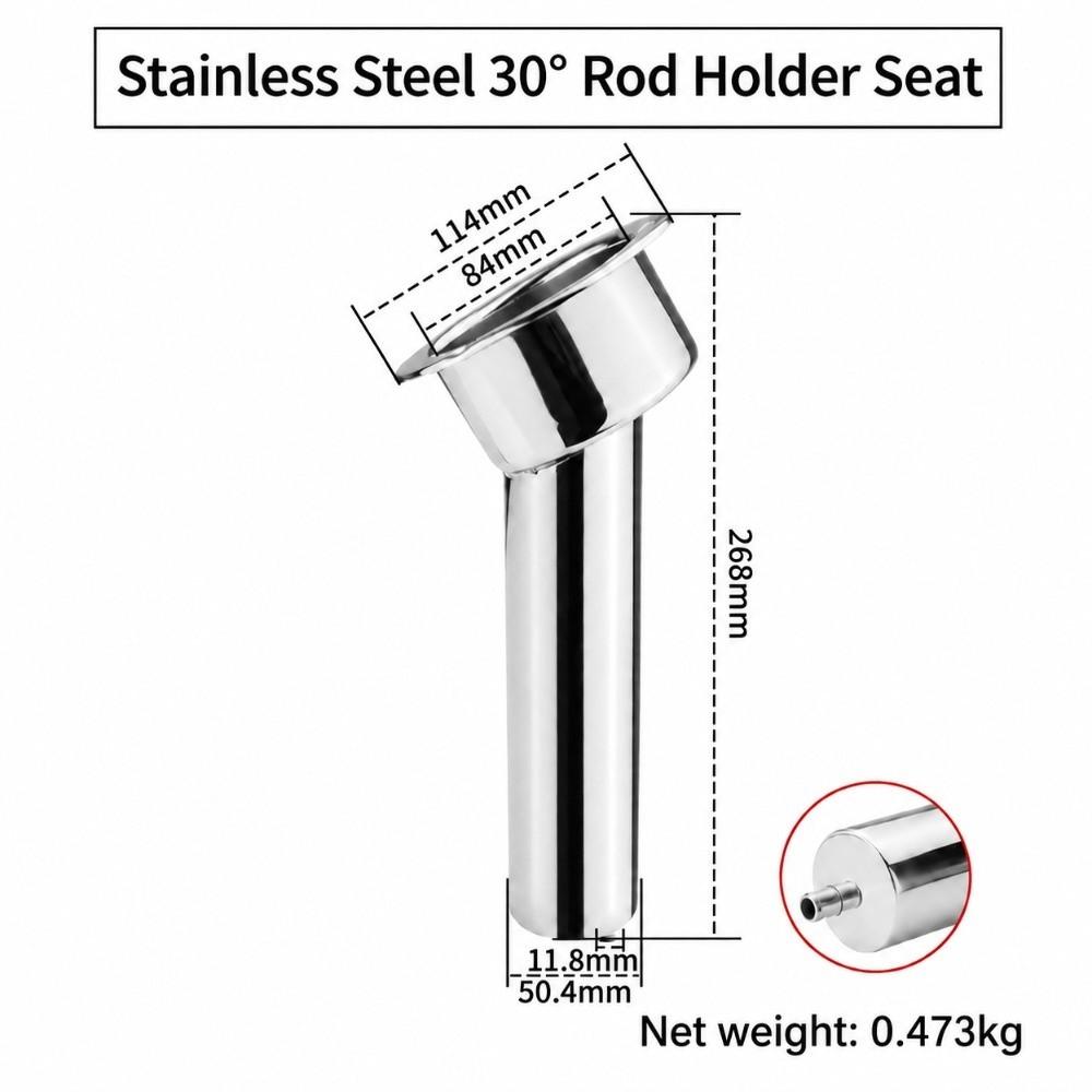 2 in 1 Marine Rod Cup Holder Stainless Steel Fishing Rod Holder Durable Boat Rod Holder for Ship