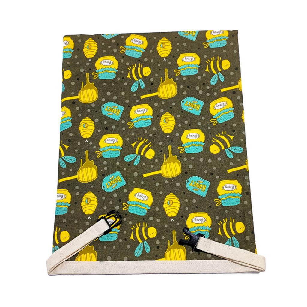 Organic Cotton Bees Wax Food Storage Bag with Elastic Bands and Carabiner Sustainable Kitchen Essential For Bread Cheese