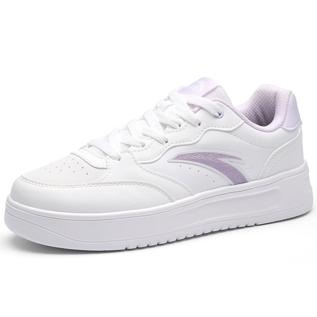 Anta Lightweight Fresh Simple Versatile Durable Comfortable Low-Top Skate Shoes Women sneaker White Purple 922628016Q-1