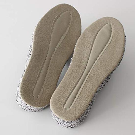 Tweed heeled grey slippers, (size M)