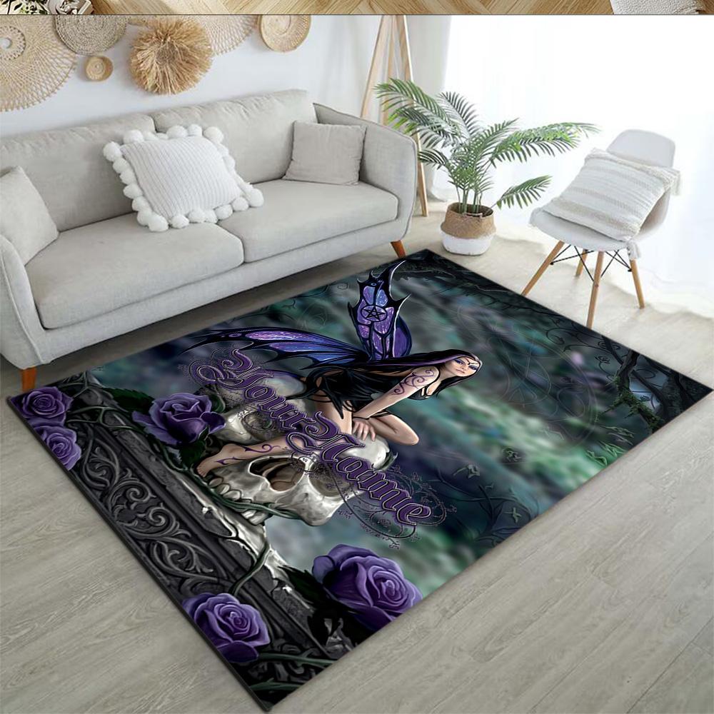 Gothic Illustrations Customizable Name Carpet Design for Dormitory Playrooms Outdoor Entryway Anti-slip Rug Decorate Offices
