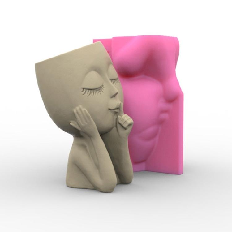 Flower Pot Resin Casting Mold Cute for Doll Succulent Planter Epoxy Mold Handmad
