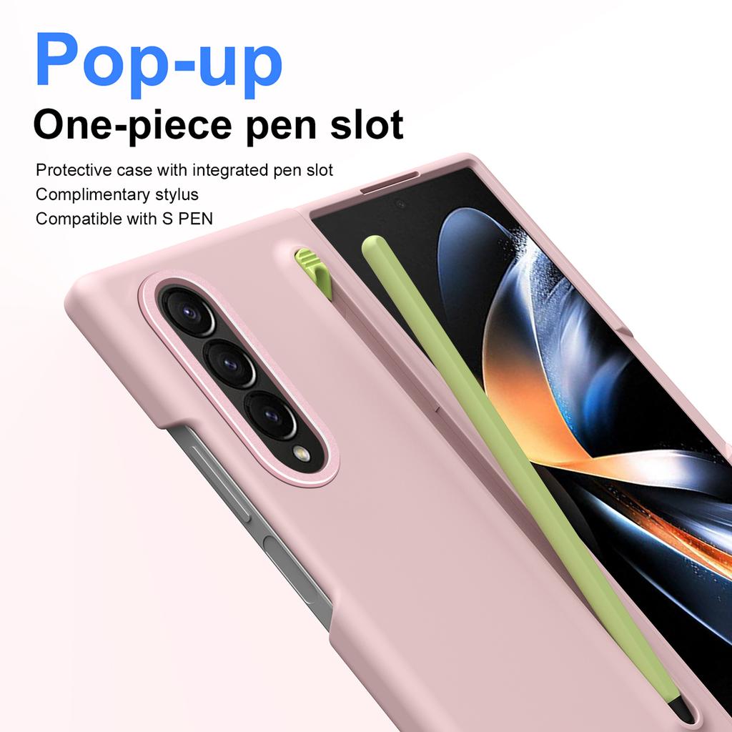 For Samsung Galaxy Z Fold4 5G Case Hard PC Phone Cover with Tempered Glass Film and Stylus