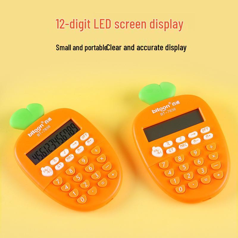 Baitong 7838 Cute Carrot Mini Calculator for Students