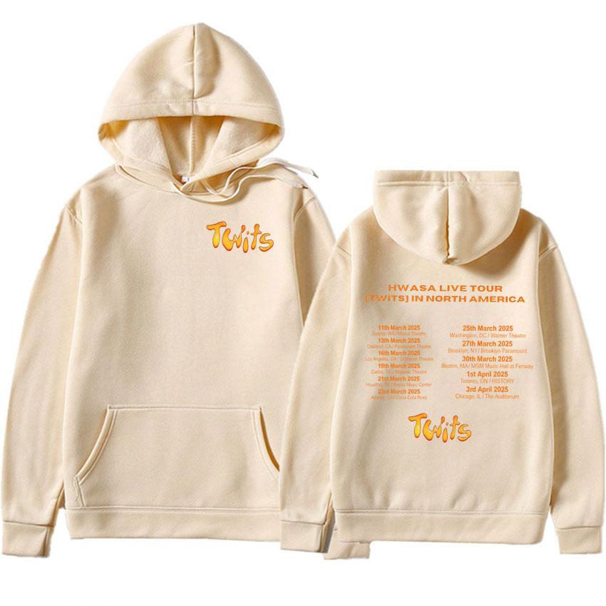 Hwasa Live Tour Twits Print Hoodies High Quality Hipster Womens Fleece Sweatshirts Oversized Trendy  Y2K Clothes Hoodie